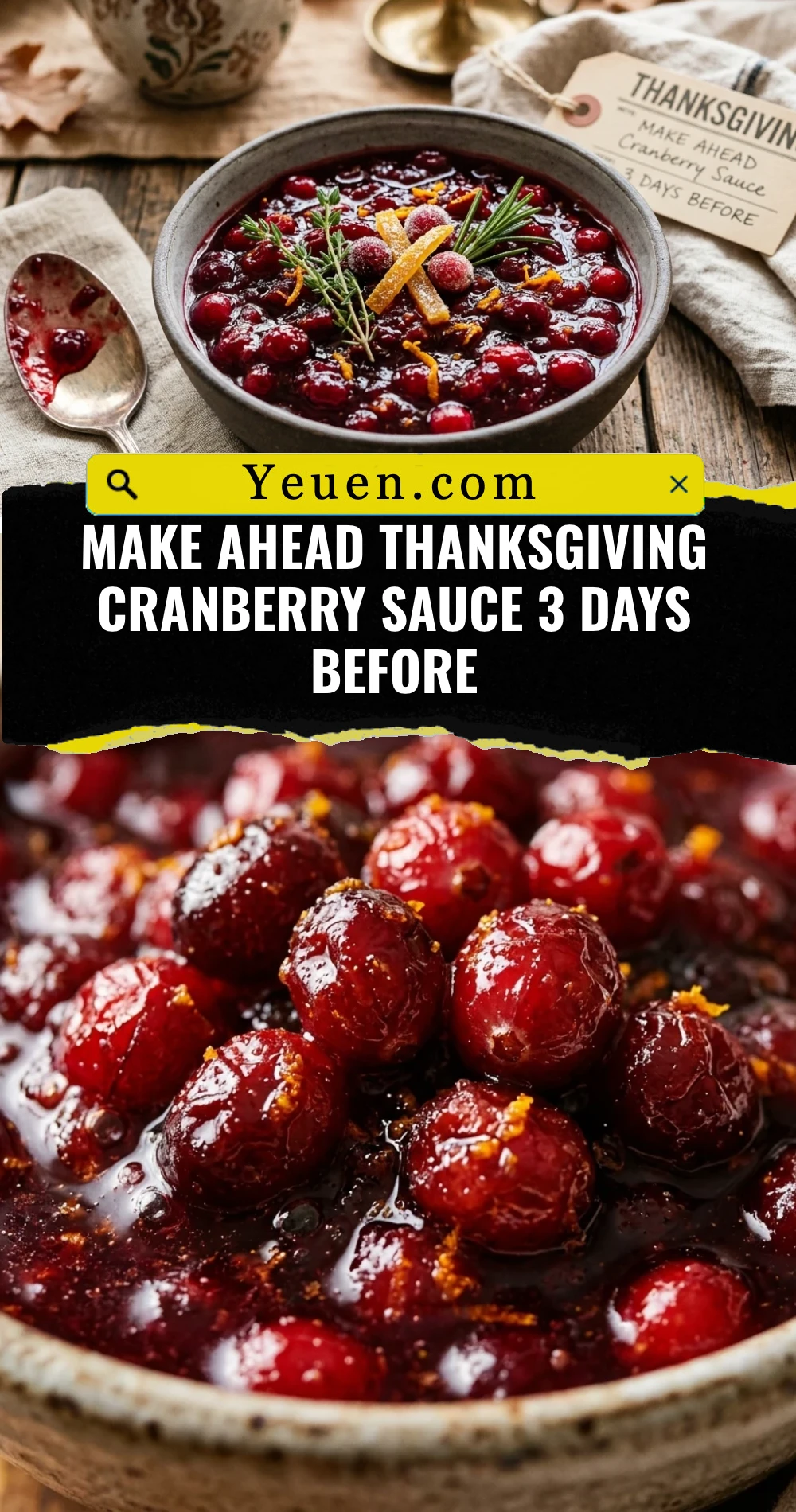 Make Ahead Thanksgiving Cranberry Sauce 3 Days Before