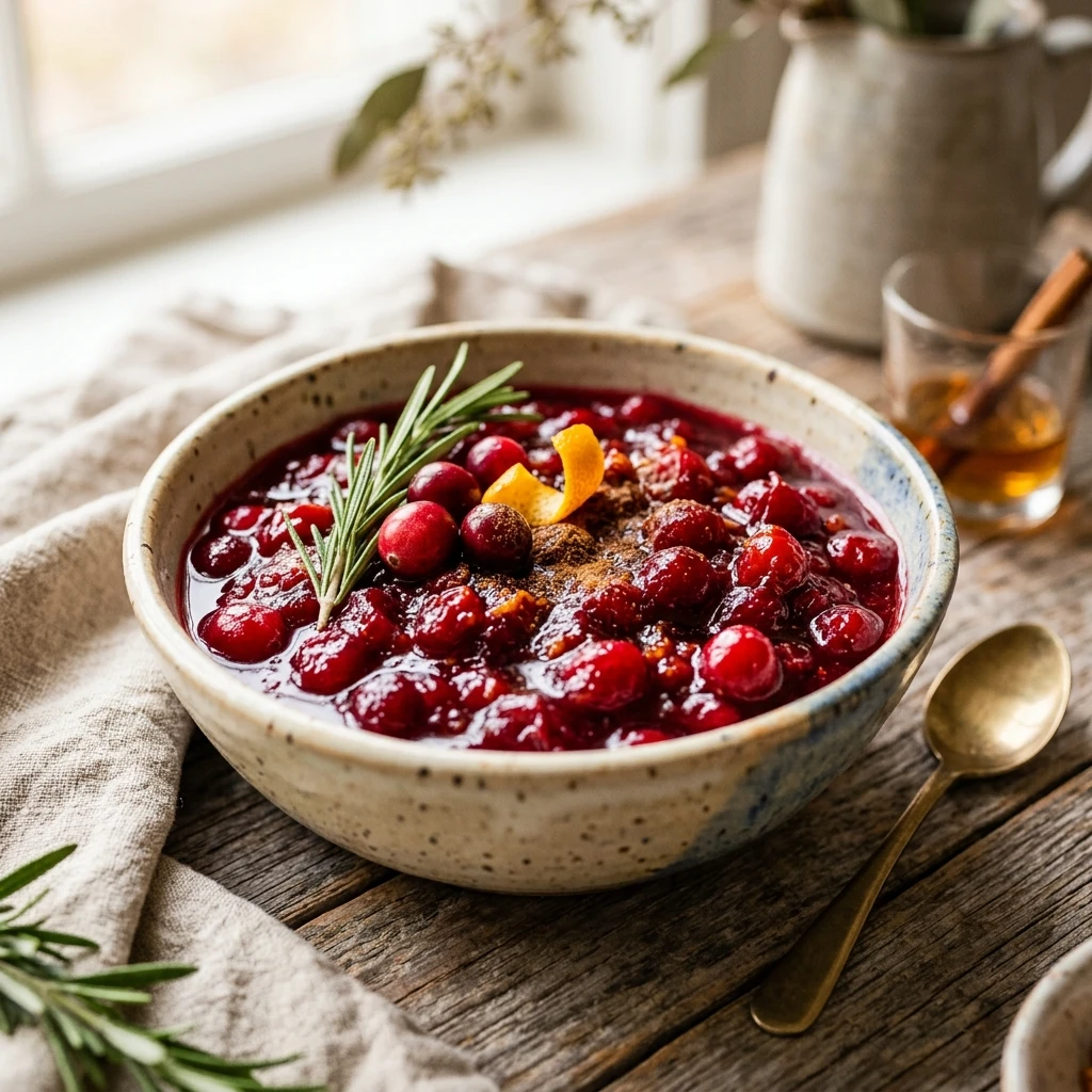 Maple Bourbon Cranberry Sauce