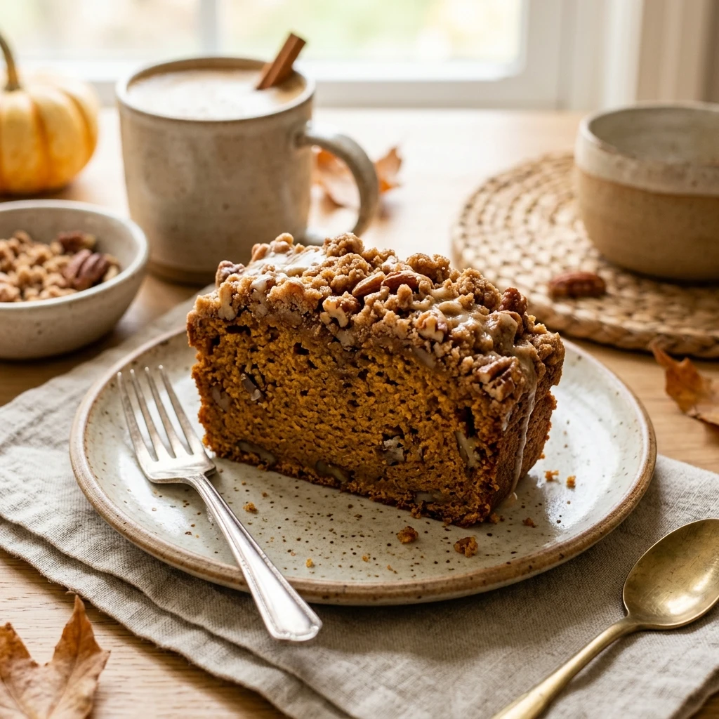 Maple Pumpkin Bread With Pecan Streusel Fall Breakfast