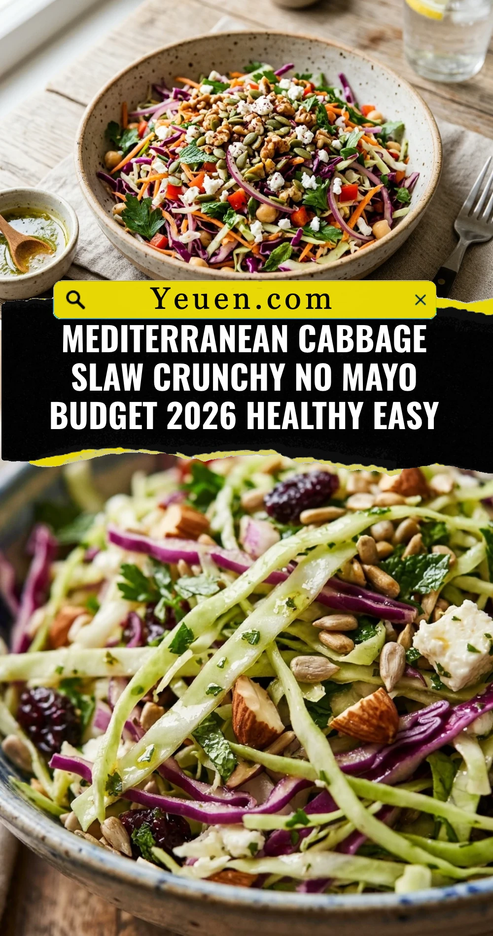 Mediterranean Cabbage Slaw Crunchy No Mayo Budget 2026 Healthy Easy