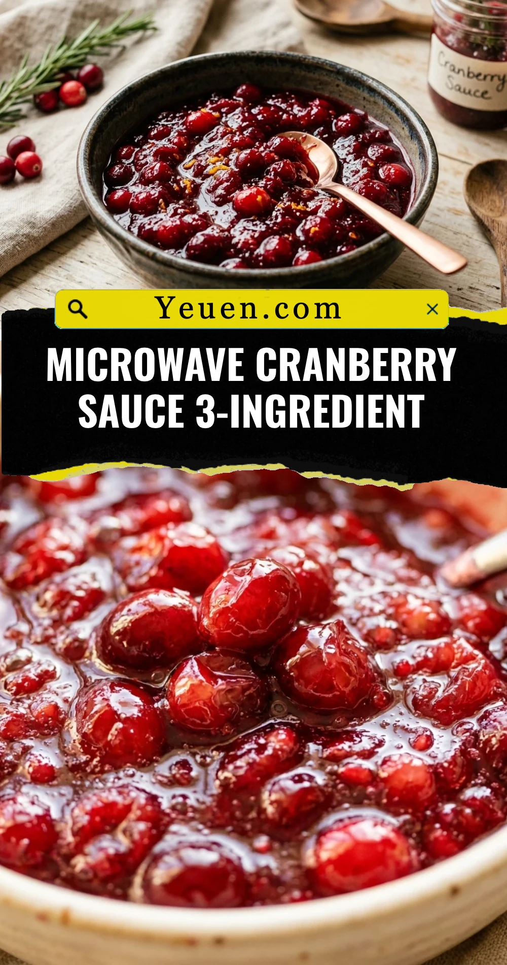 Microwave Cranberry Sauce 3-Ingredient