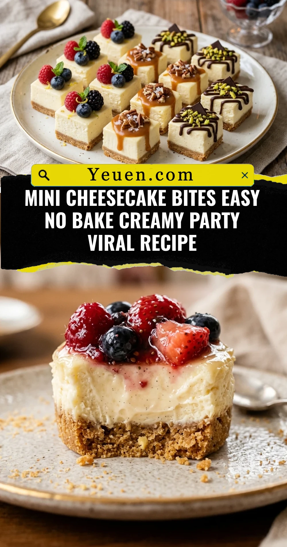 Mini Cheesecake Bites Easy No Bake Creamy Party Viral Recipe