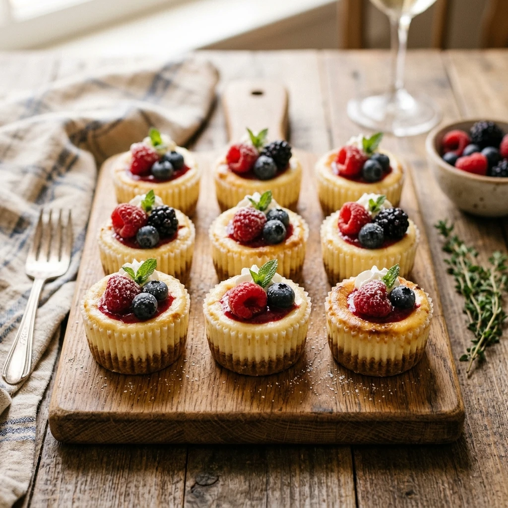 Mini New York Cheesecake Bites Baked Easy Creamy Party No Fail Recipe