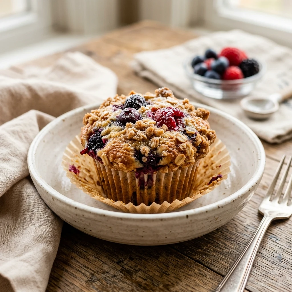 Mixed Berry Muffins With Streusel Crumb Topping