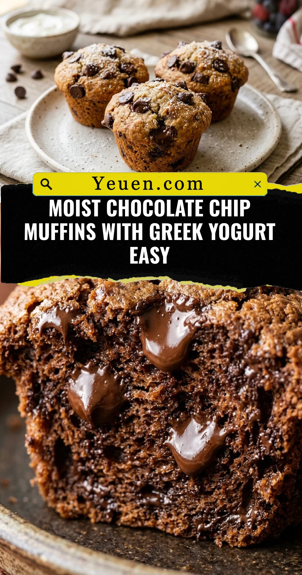 Moist Chocolate Chip Muffins With Greek Yogurt Easy