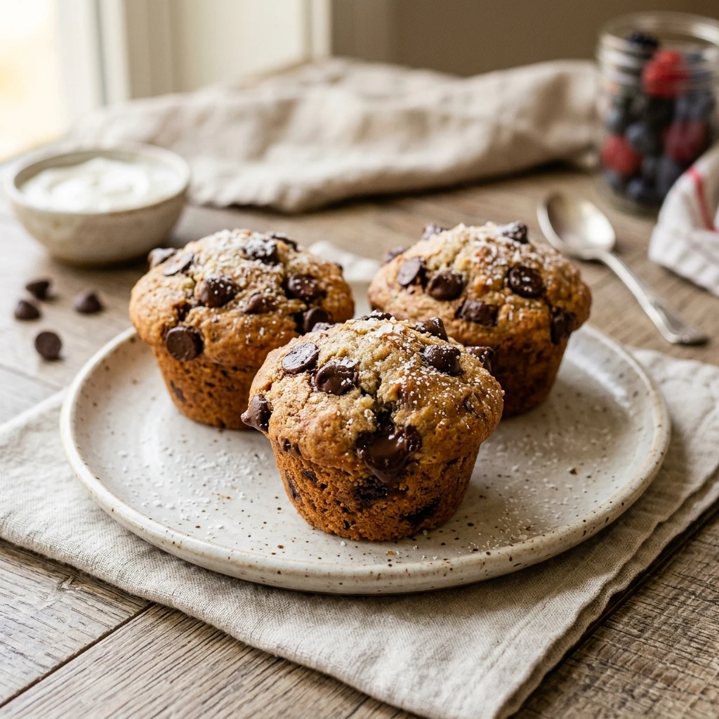 Moist Chocolate Chip Muffins With Greek Yogurt Easy
