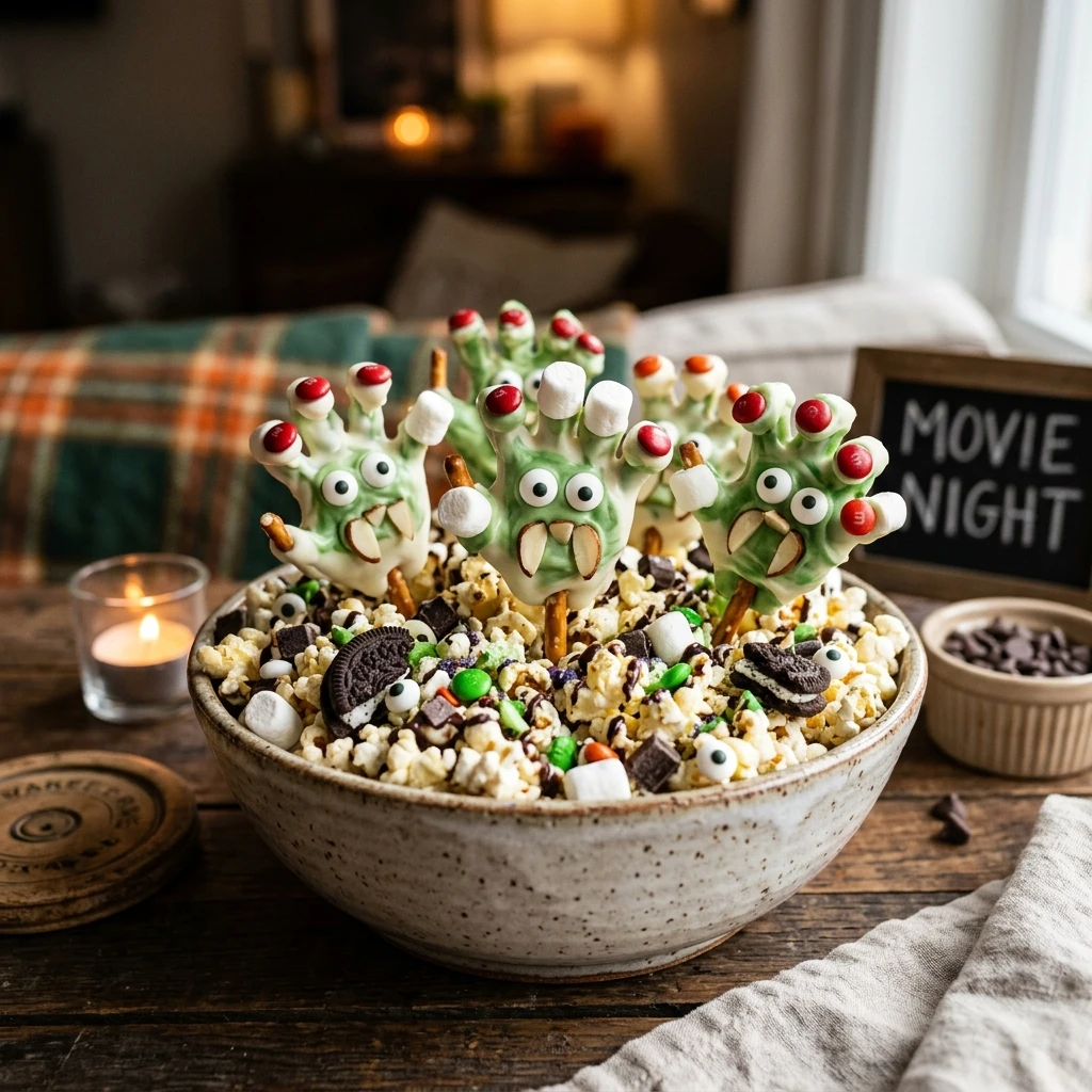 Monster Popcorn Hands - Movie Night Dinner Snack