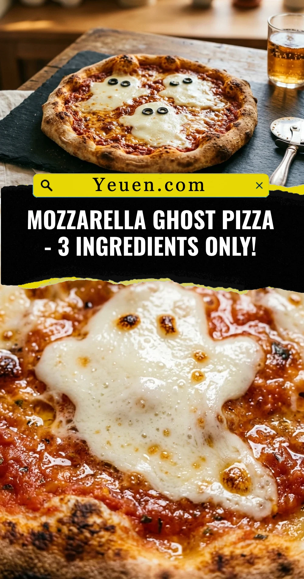 Mozzarella Ghost Pizza - 3 Ingredients Only!