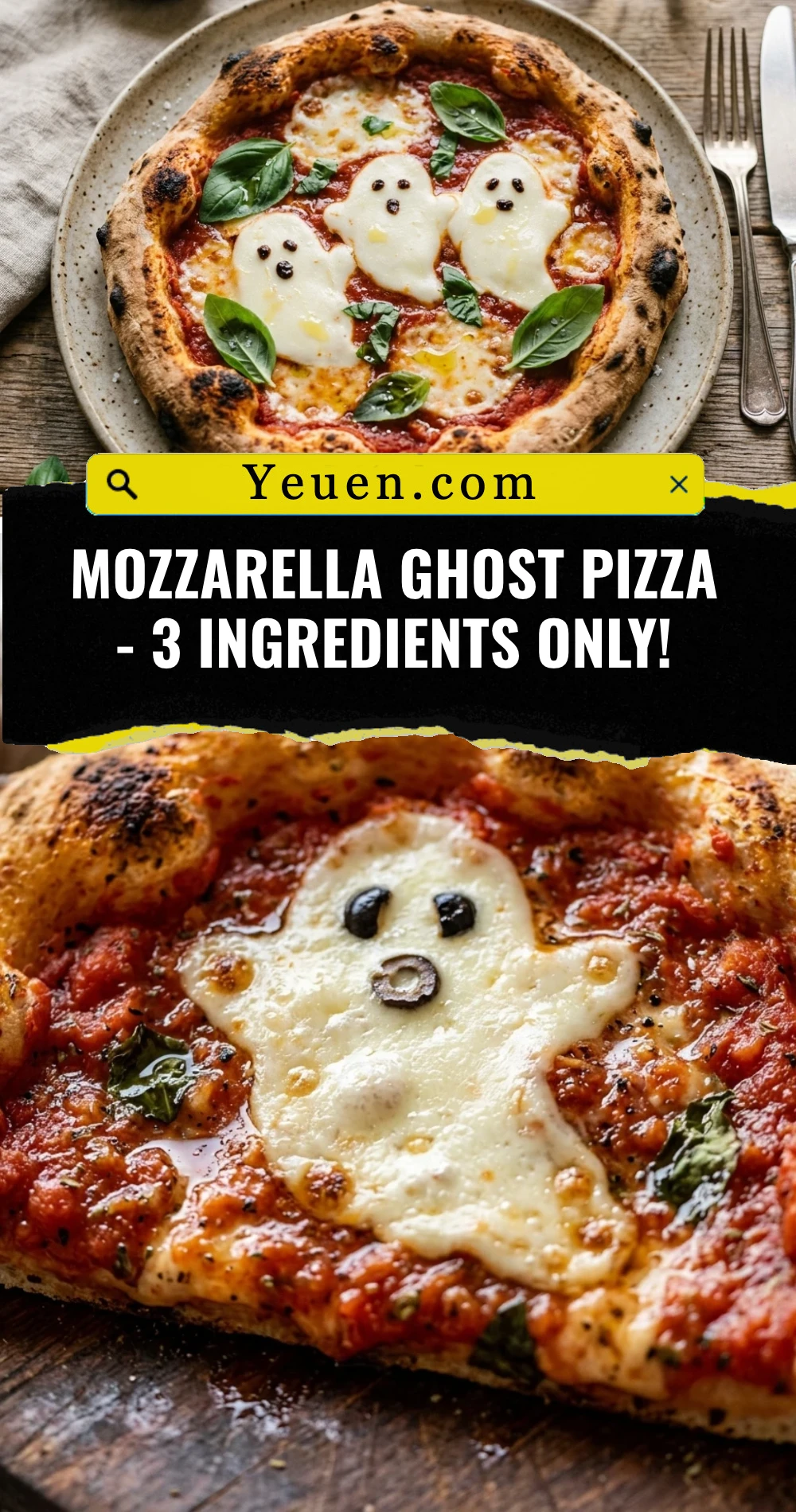 Mozzarella Ghost Pizza - 3 Ingredients Only!