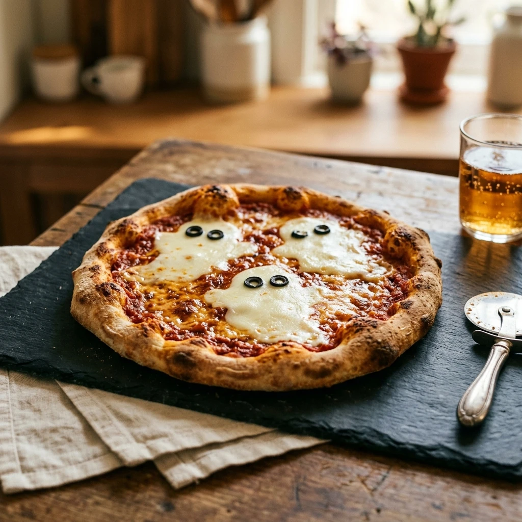 Mozzarella Ghost Pizza - 3 Ingredients Only!