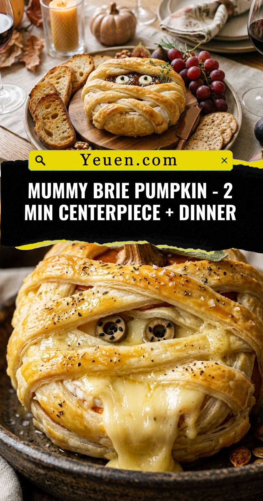 Mummy Brie Pumpkin - 2 Min Centerpiece + Dinner
