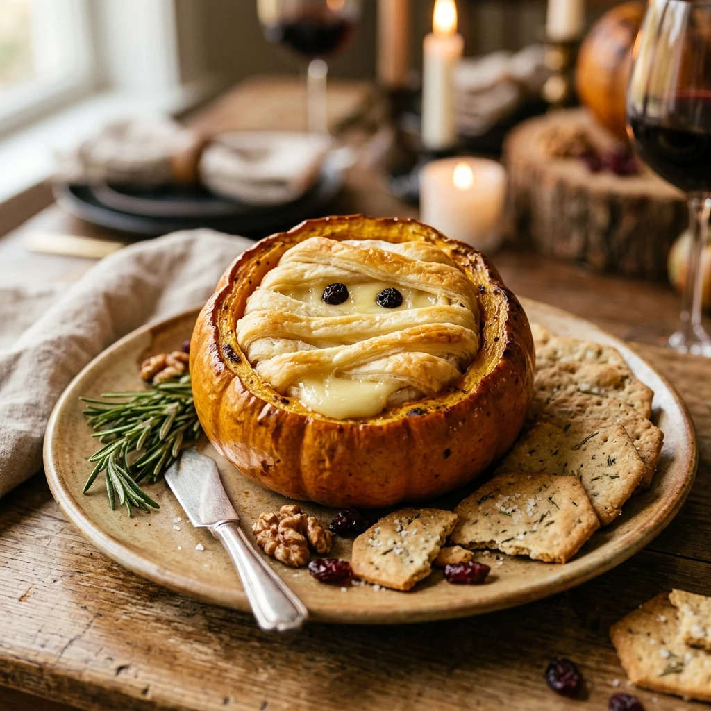 Mummy Brie Pumpkin - 2 Min Centerpiece + Dinner