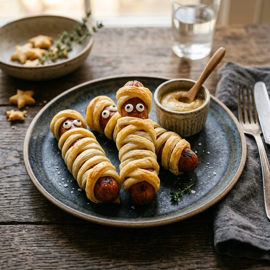 Mummy Hot Dogs Halloween 3 Ingredient Dinner Kids