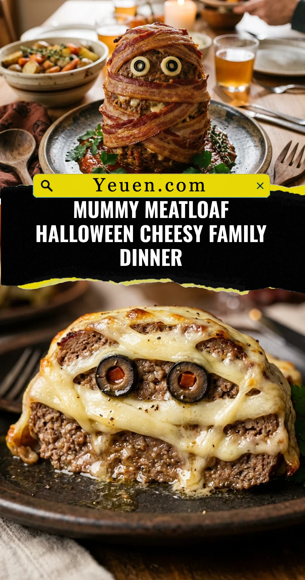 Mummy Meatloaf Halloween Cheesy Family Dinner