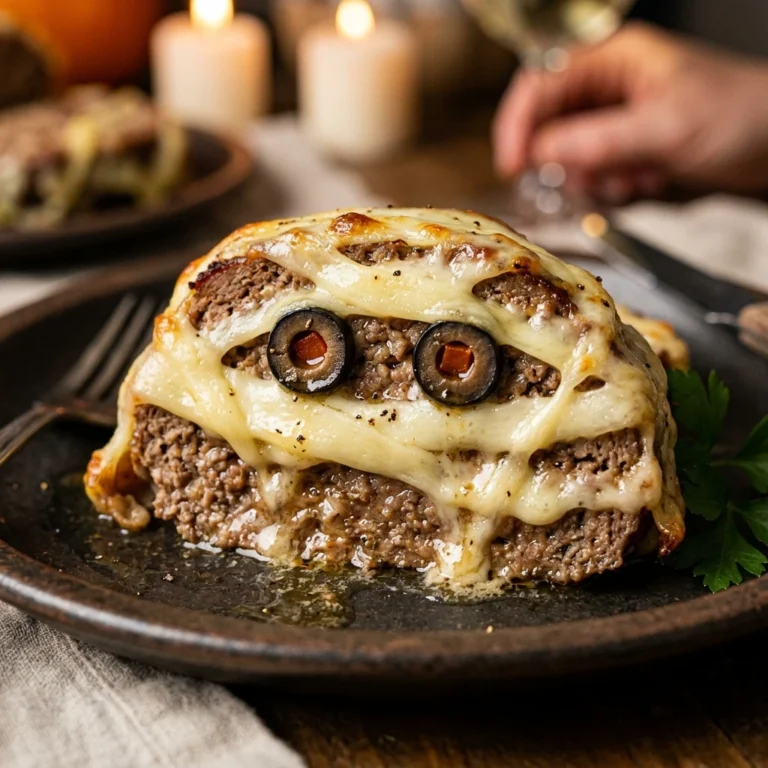 Mummy Meatloaf Halloween Cheesy Family Dinner