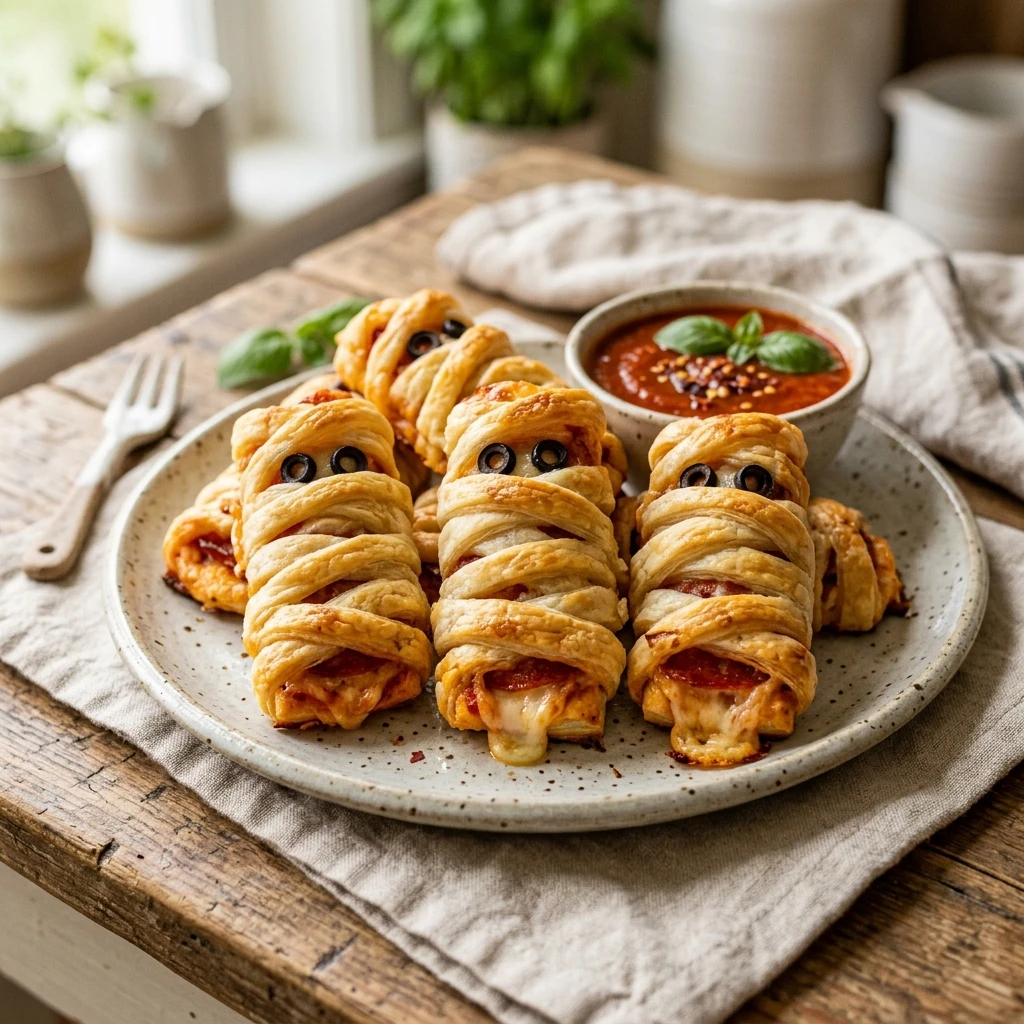 Mummy Wrapped Pizza Rolls - Freezer Friendly