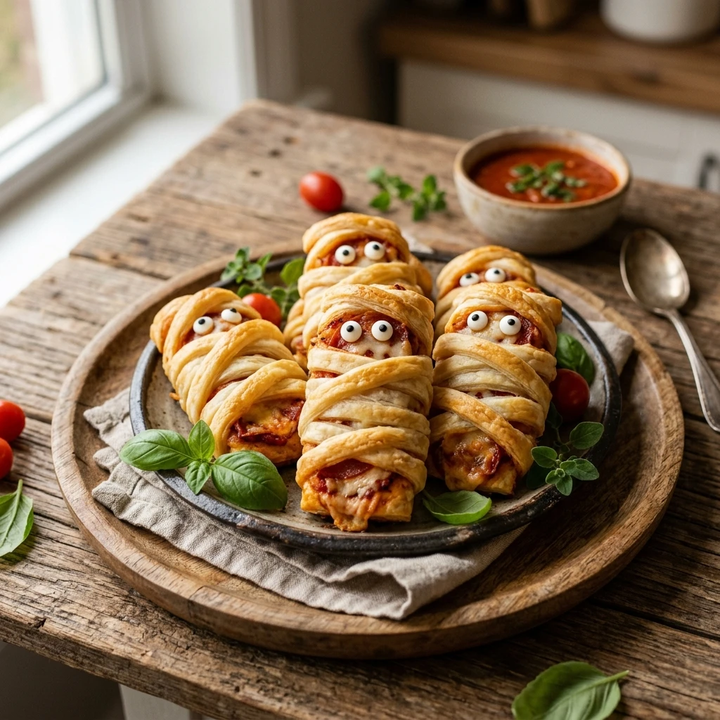 Mummy Wrapped Pizza Rolls - Freezer Friendly