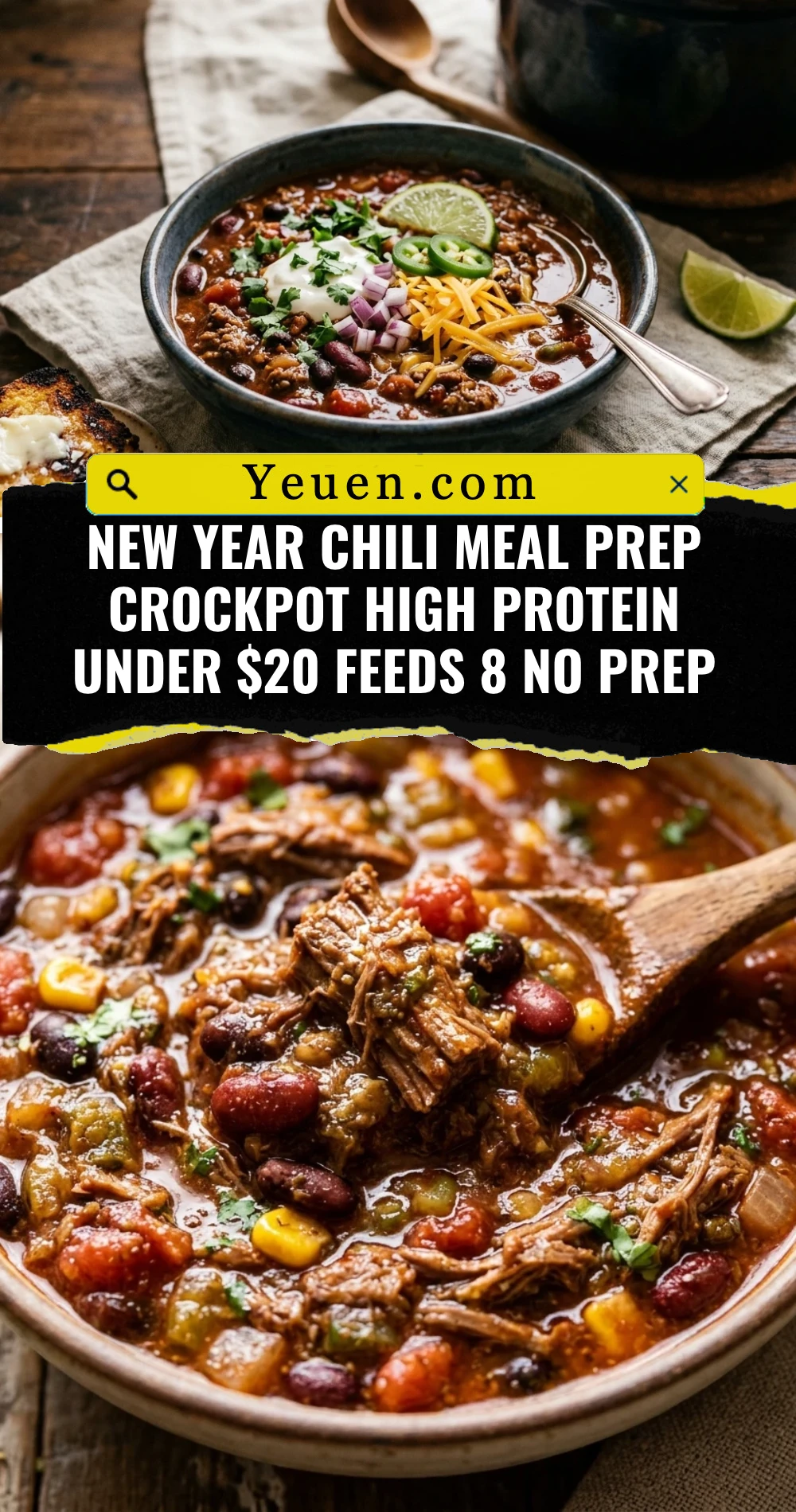 New Year Chili Meal Prep Crockpot High Protein Under $20 Feeds 8 No Prep