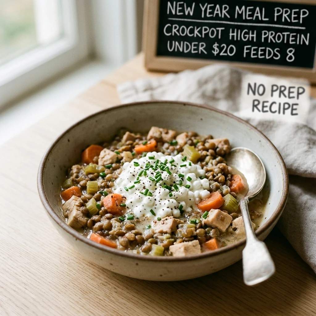 New Year Cottage Cheese Meal Prep Crockpot High Protein Under $20 Feeds 8 No Prep