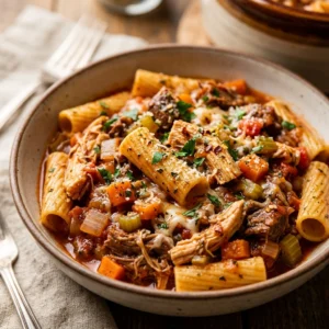 New Year Pasta Meal Prep Crockpot High Protein Under $20 Feeds 8 No Prep