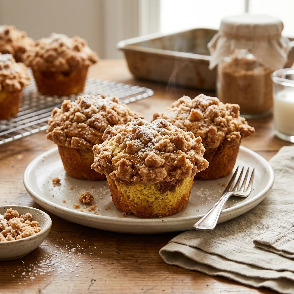 New York Style Crumb Cake Muffins Extra Streusel