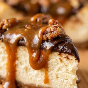 New York Style Turtle Cheesecake Chocolate Caramel Creamy Easy Recipe
