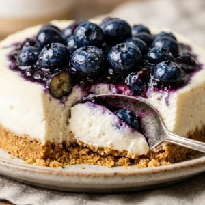 No Bake Blueberry Cheesecake Easy Creamy 3 Ingredient Viral Recipe No Fail
