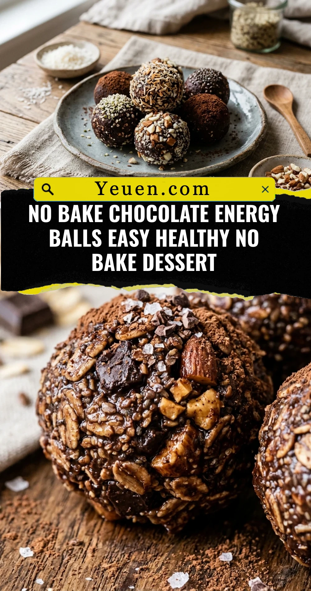 No Bake Chocolate Energy Balls Easy Healthy No Bake Dessert