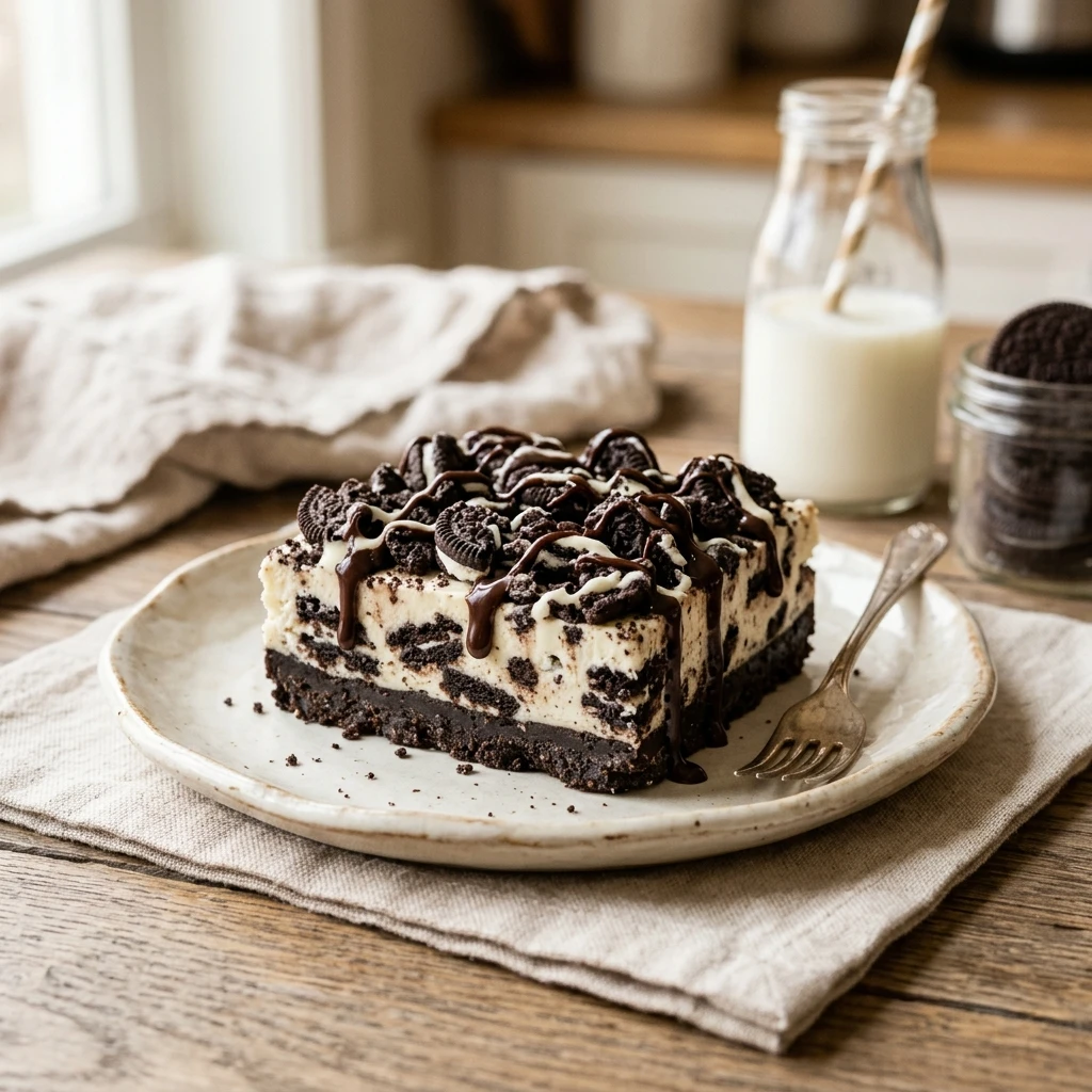 No Bake Oreo Bars Dessert Easy 3 Ingredient No Bake Zero Heat