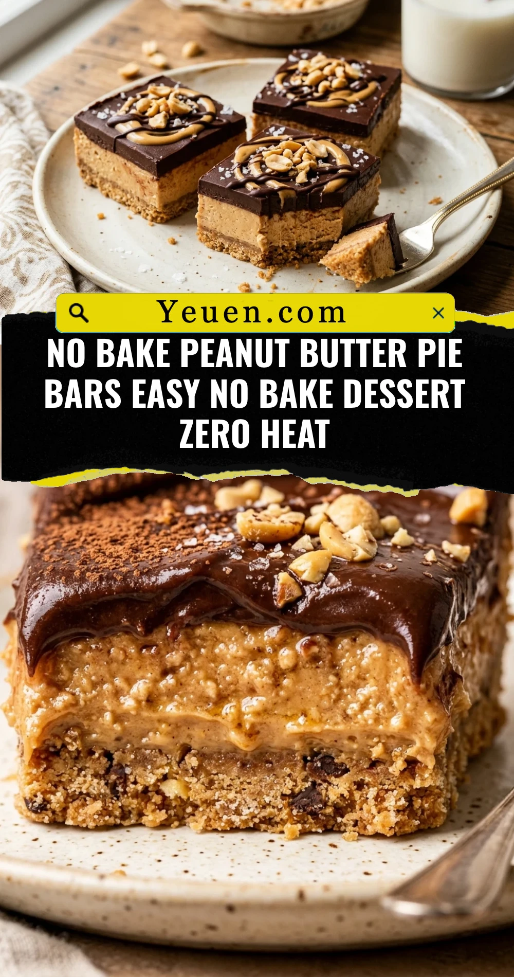 No Bake Peanut Butter Pie Bars Easy No Bake Dessert Zero Heat