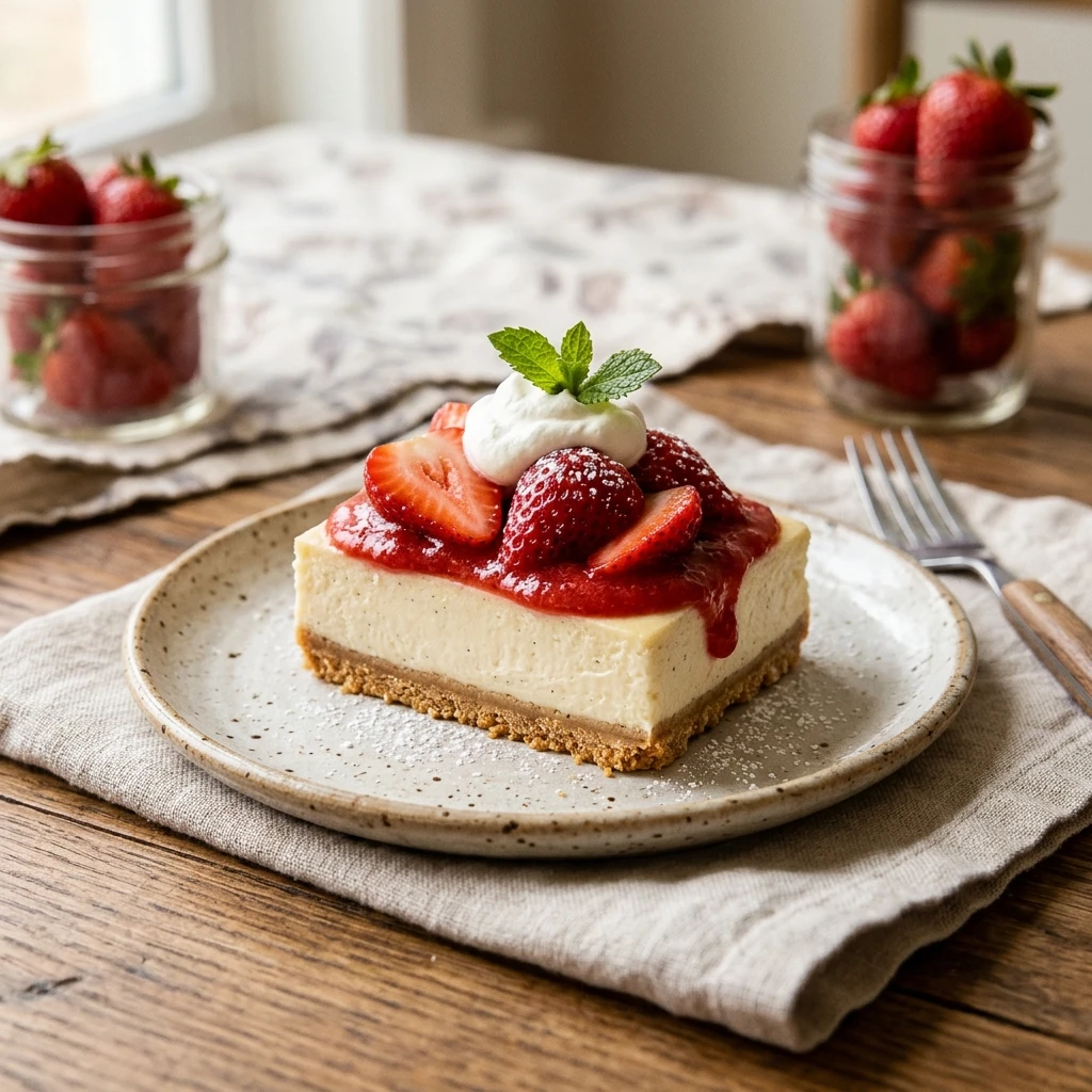 No Bake Strawberry Cheesecake Bars Easy No Bake Dessert Zero Heat