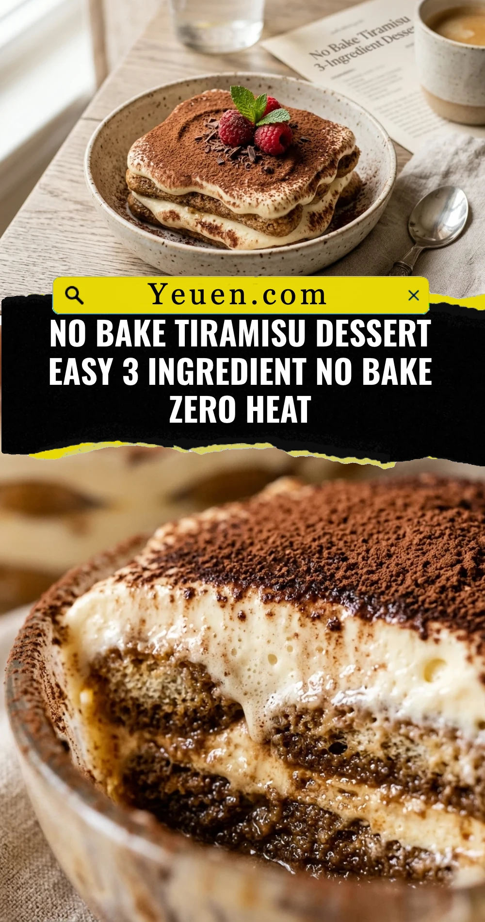 No Bake Tiramisu Dessert Easy 3 Ingredient No Bake Zero Heat