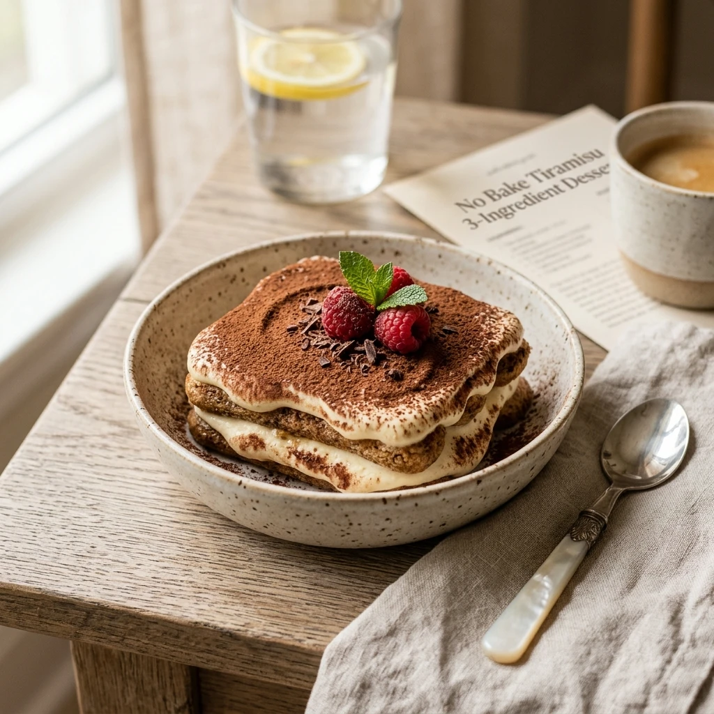 No Bake Tiramisu Dessert Easy 3 Ingredient No Bake Zero Heat