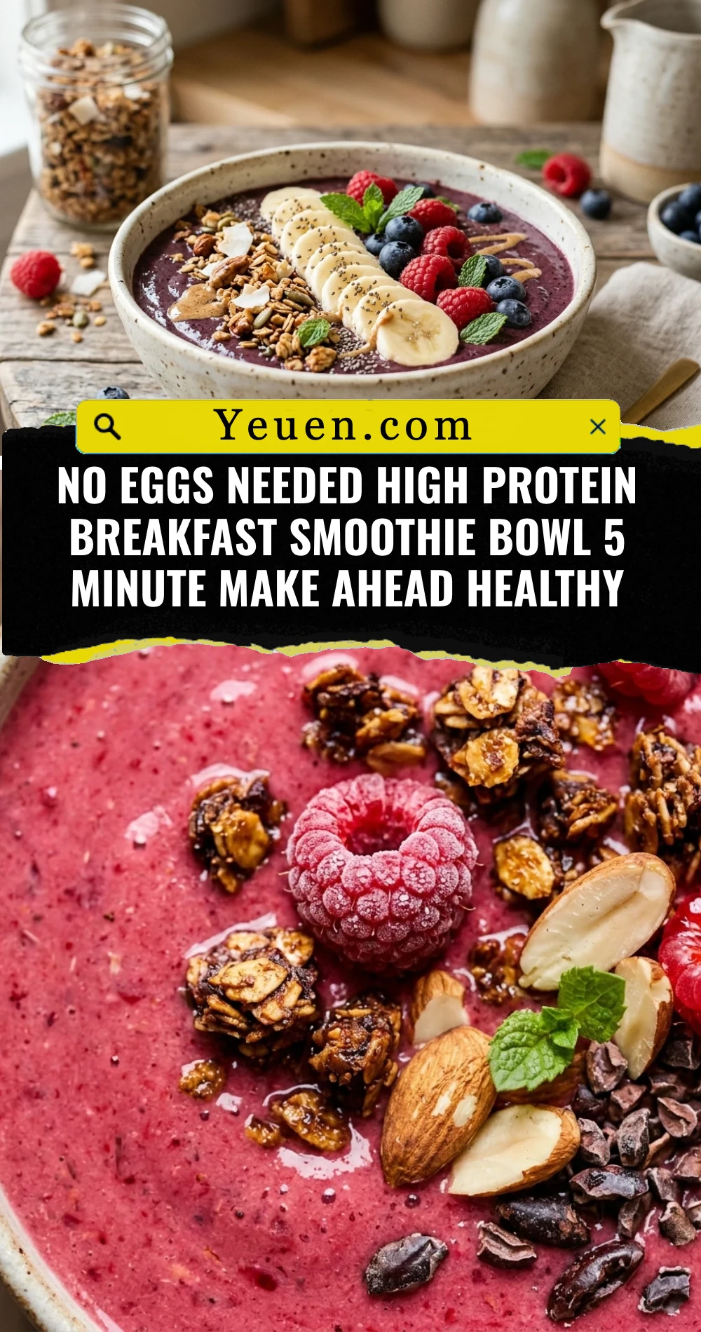 No Eggs Needed High Protein Breakfast Smoothie Bowl 5 Minute Make Ahead Healthy