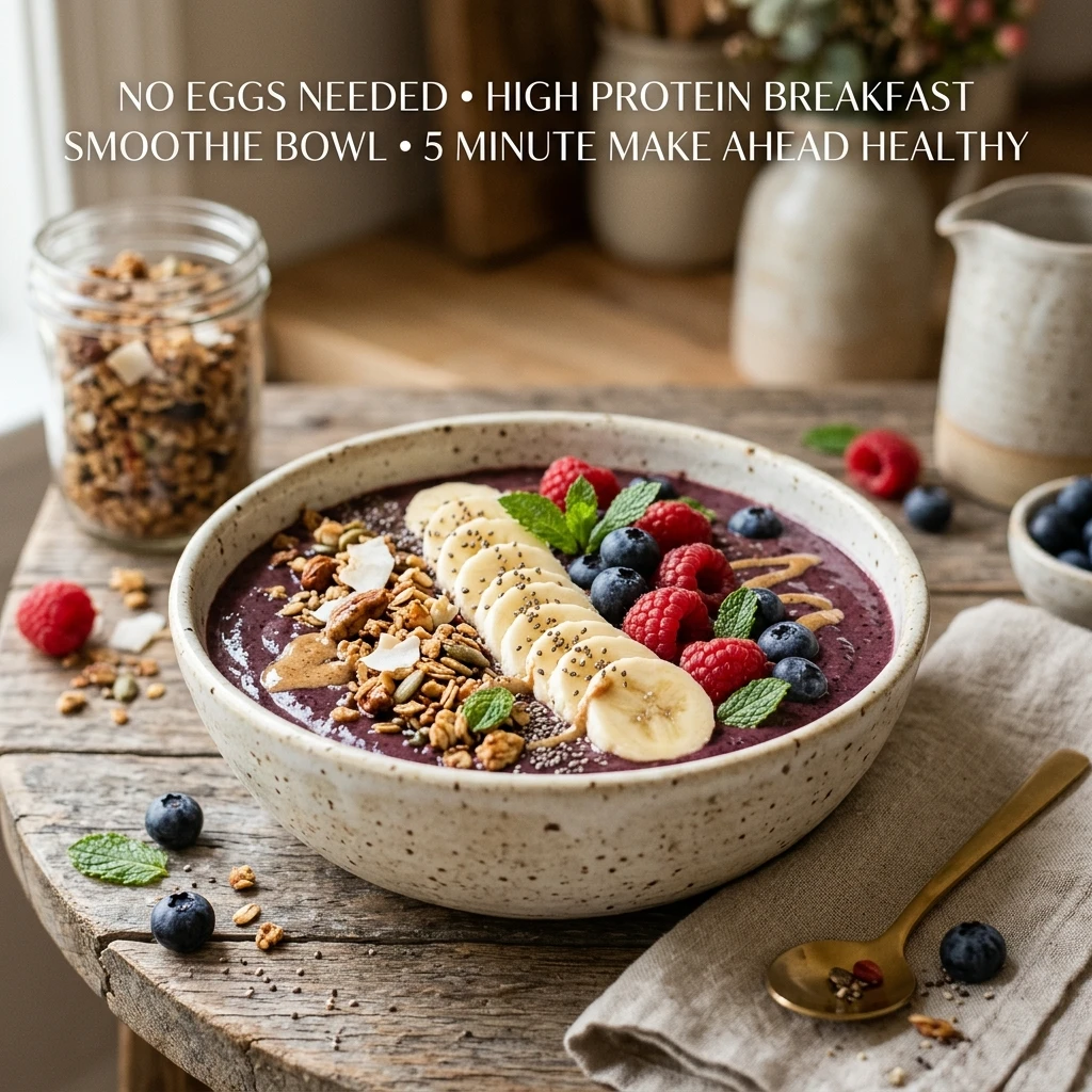 No Eggs Needed High Protein Breakfast Smoothie Bowl 5 Minute Make Ahead Healthy