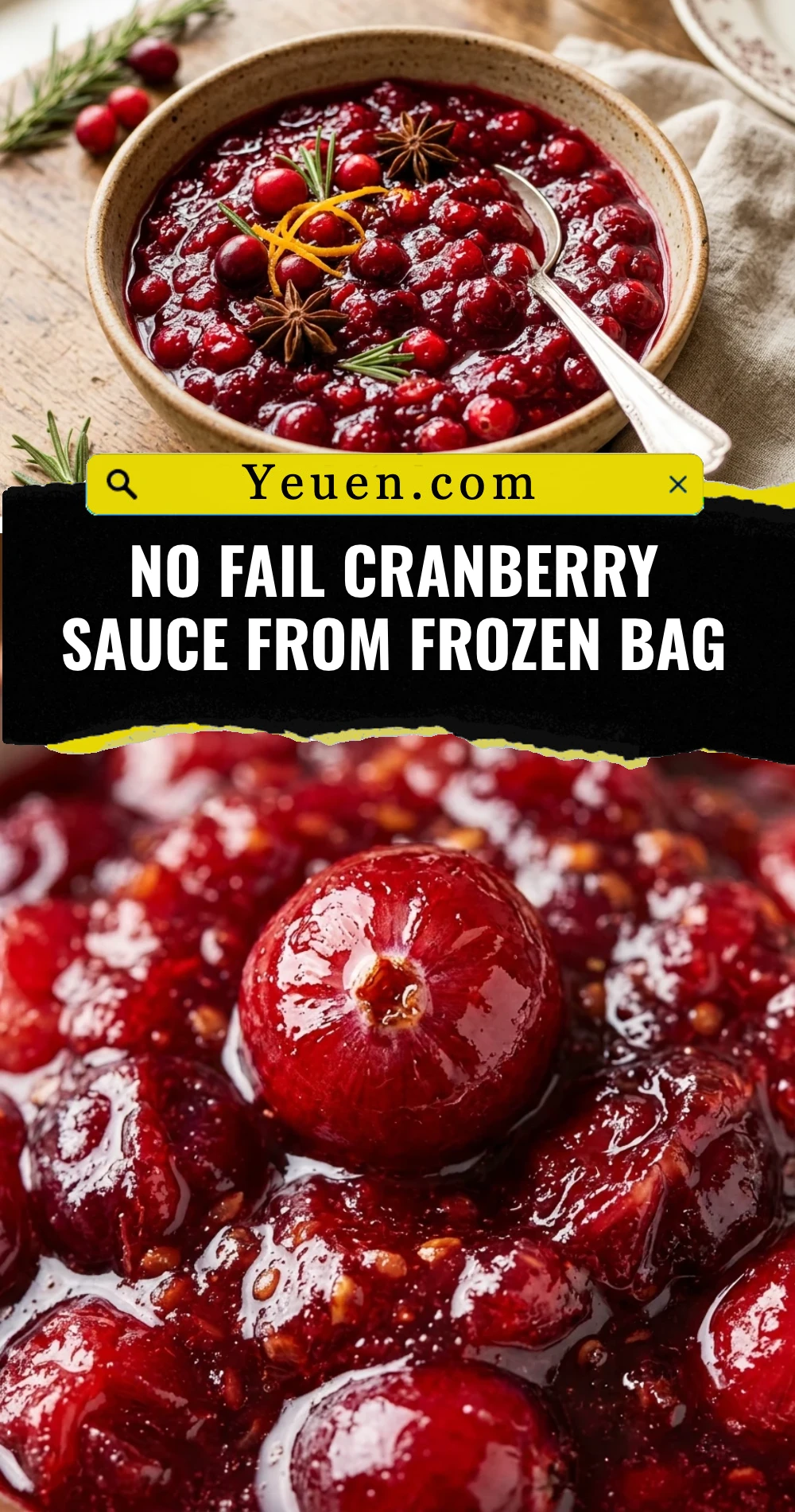 No Fail Cranberry Sauce From Frozen Bag