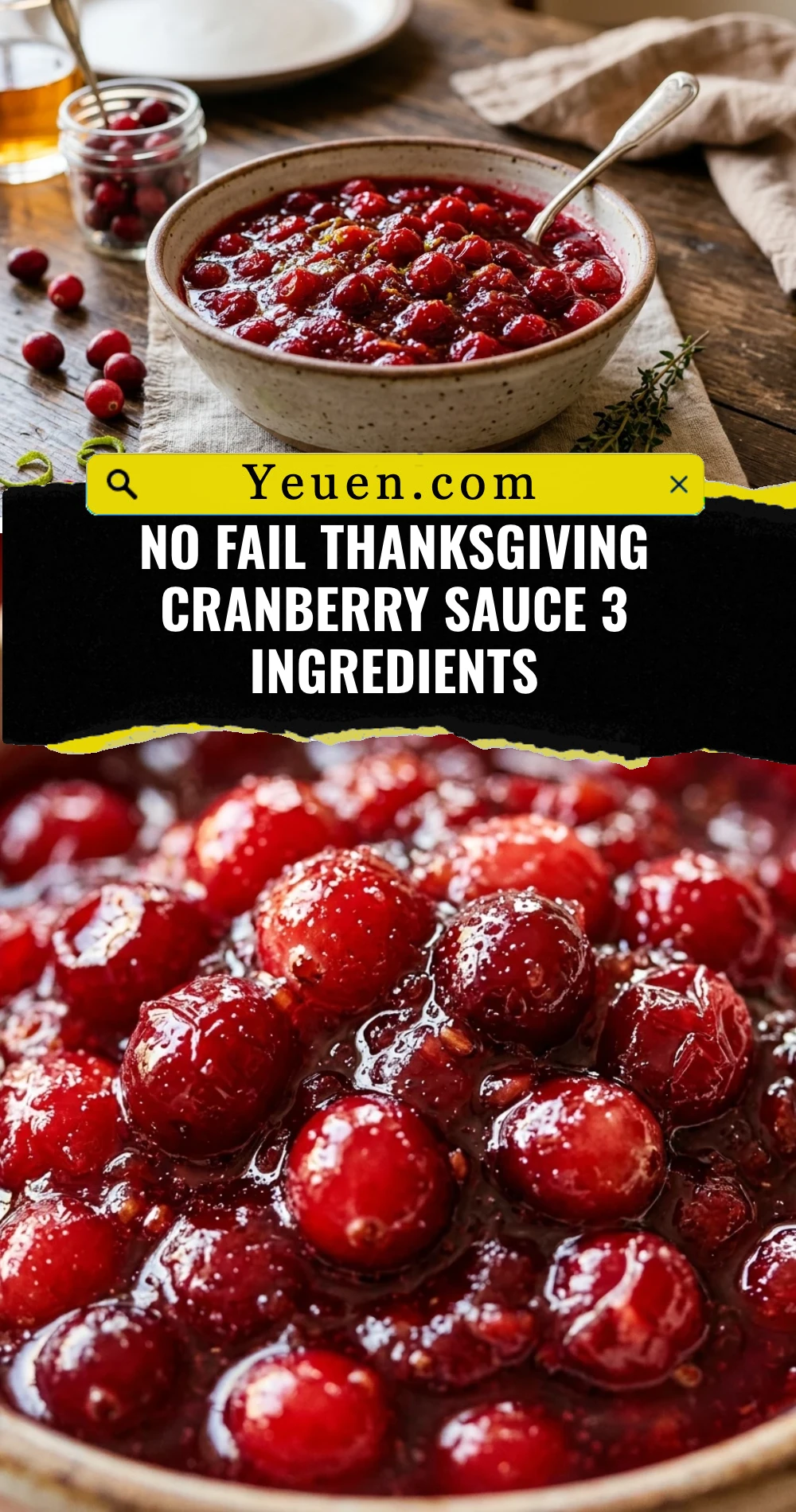 No Fail Thanksgiving Cranberry Sauce 3 Ingredients