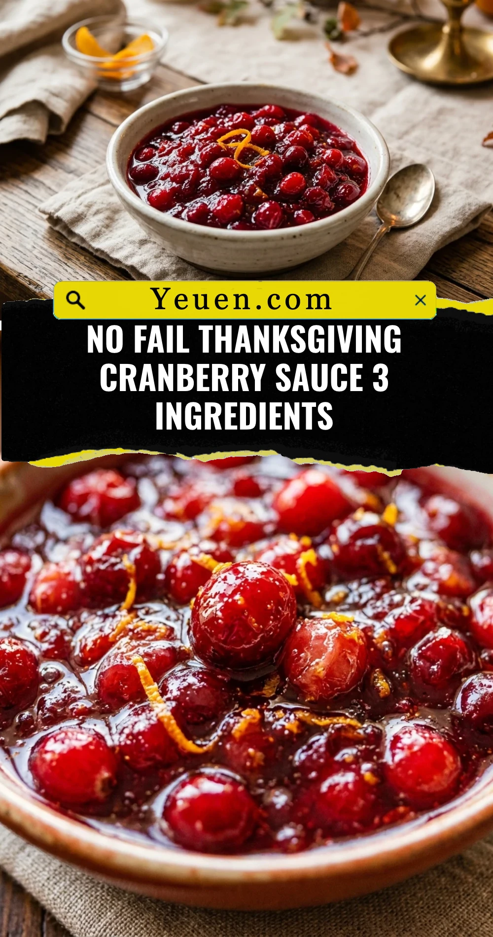 No Fail Thanksgiving Cranberry Sauce 3 Ingredients