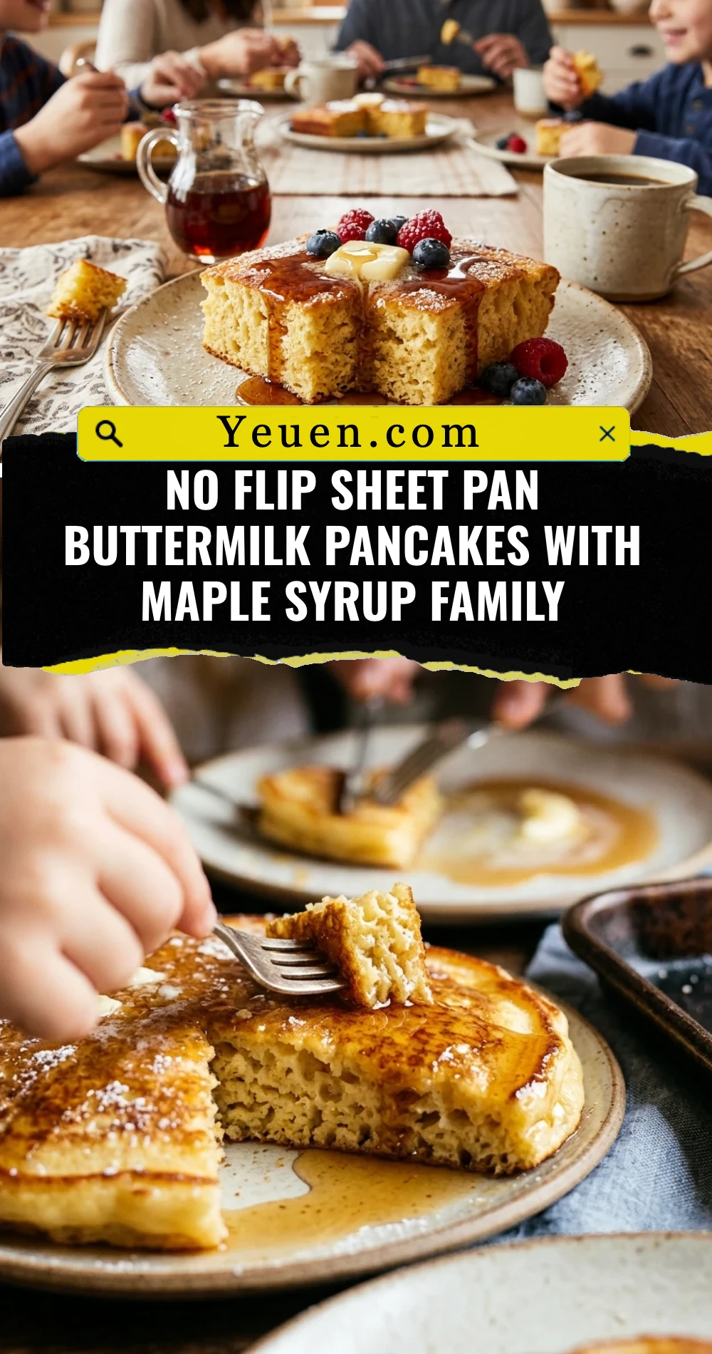 No Flip Sheet Pan Buttermilk Pancakes With Maple Syrup Family