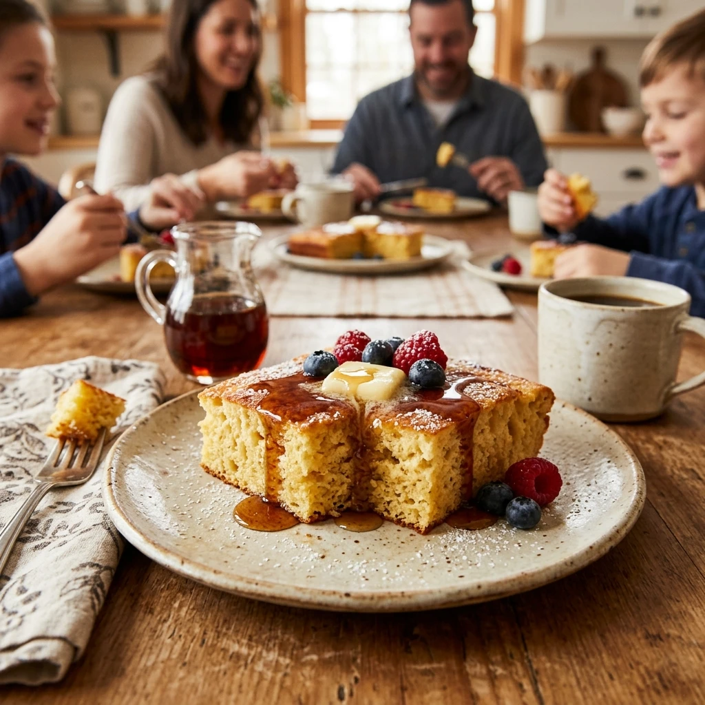 No Flip Sheet Pan Buttermilk Pancakes With Maple Syrup Family