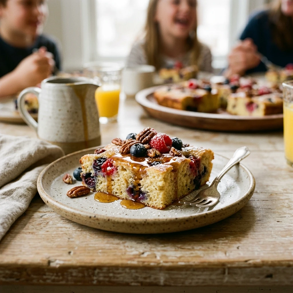 No Flip Sheet Pan Buttermilk Pancakes With Maple Syrup Family
