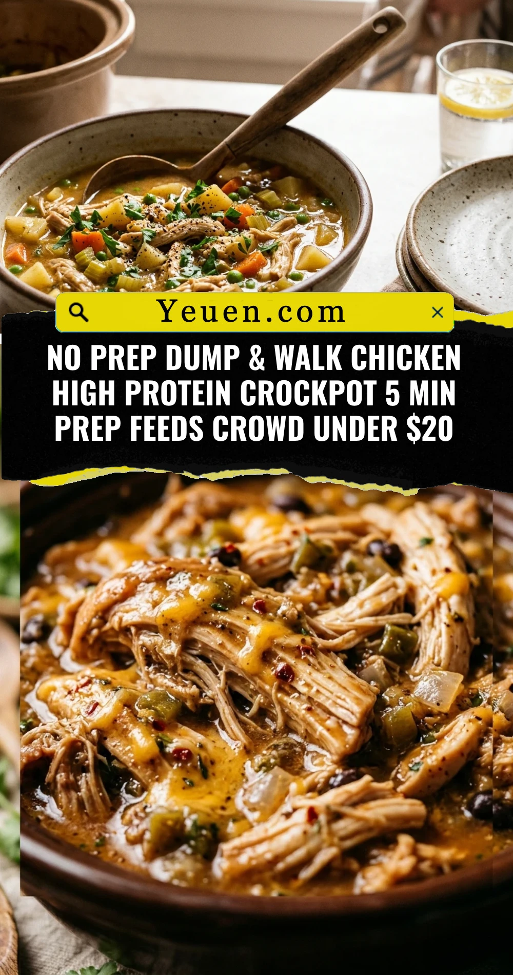 No Prep Dump & Walk Chicken High Protein Crockpot 5 Min Prep Feeds Crowd Under $20