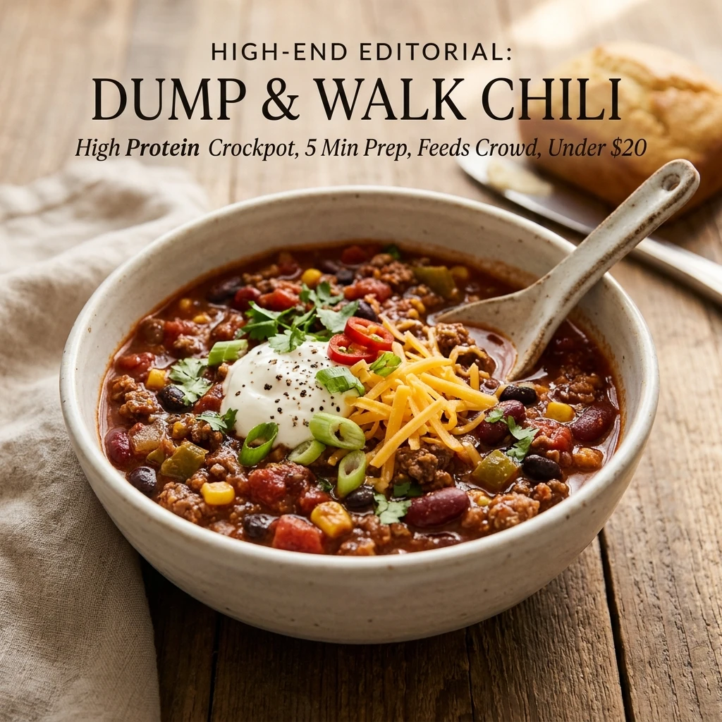 No Prep Dump & Walk Chili High Protein Crockpot 5 Min Prep Feeds Crowd Under $20