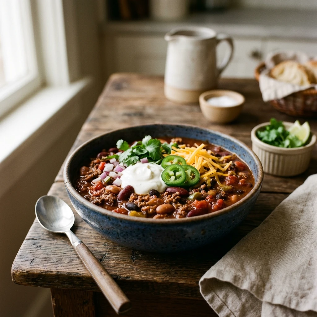 No Prep Dump & Walk Chili High Protein Crockpot 5 Min Prep Feeds Crowd Under $20
