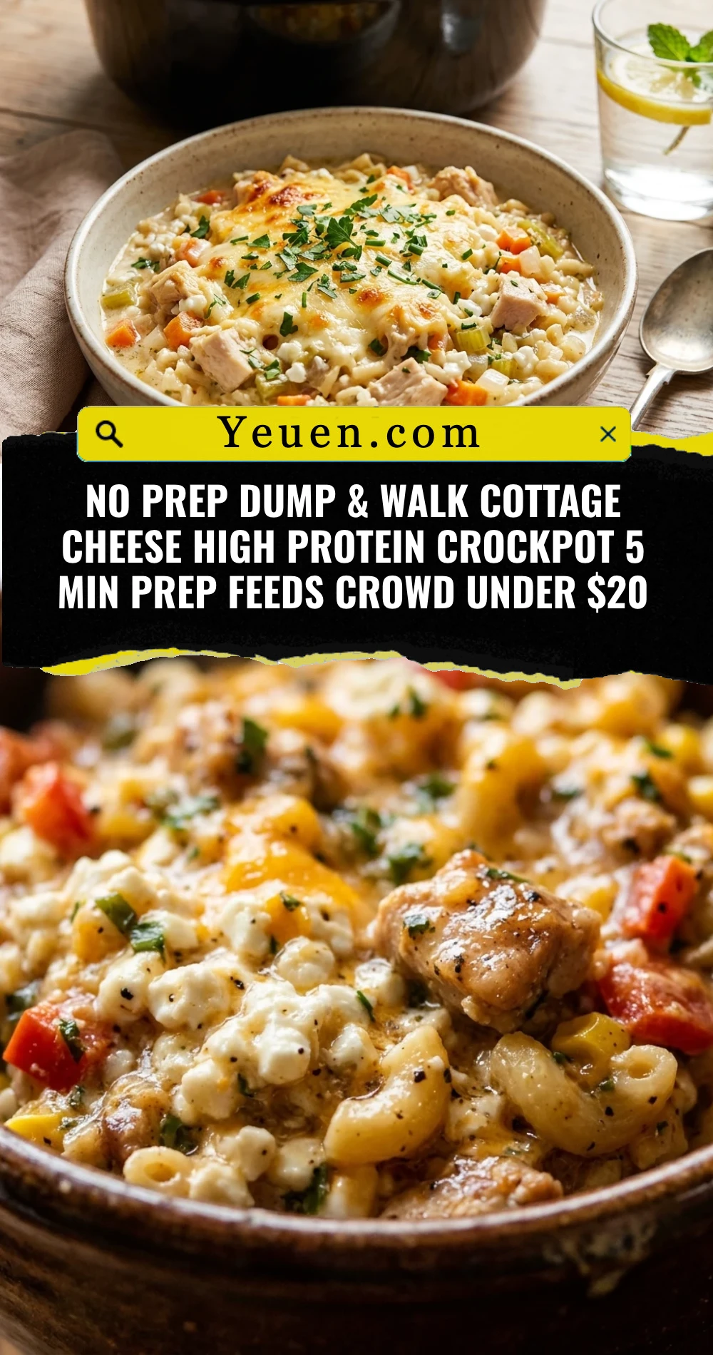 No Prep Dump & Walk Cottage Cheese High Protein Crockpot 5 Min Prep Feeds Crowd Under $20