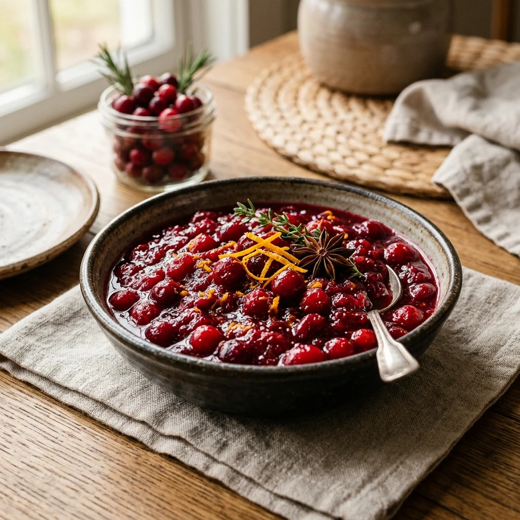 No Sugar Added Cranberry Sauce 3-Ingredient