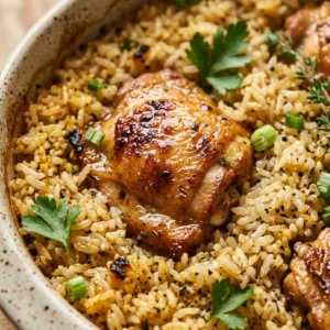 One Pot Baked Chicken Rice Easy Fluffy Family