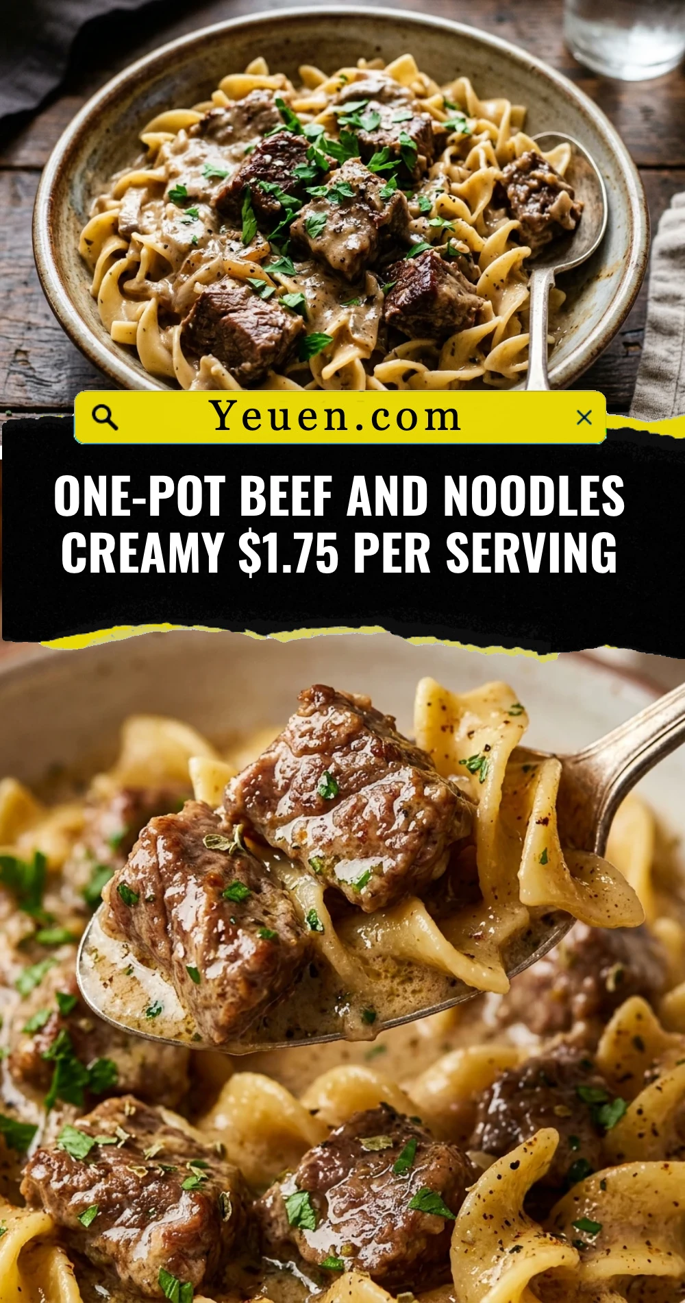 One-Pot Beef And Noodles Creamy $1.75 Per Serving