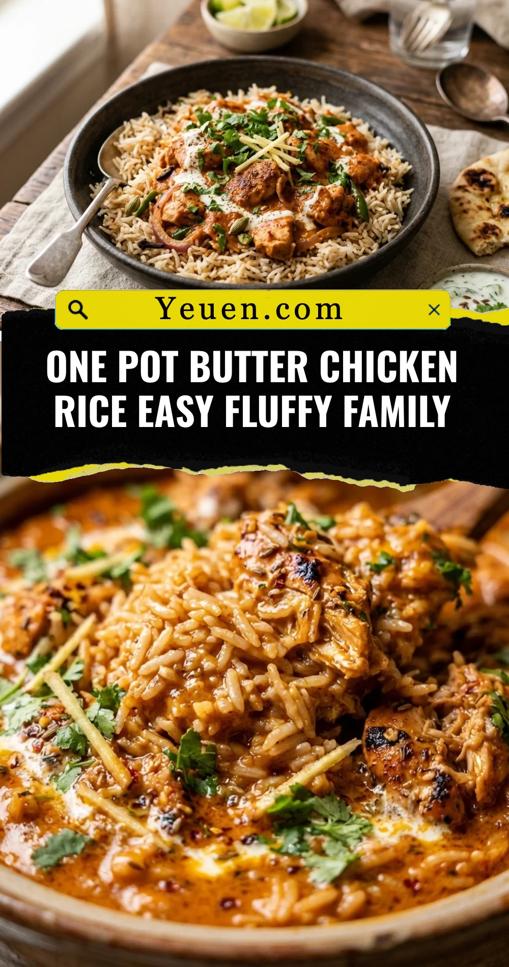 One Pot Butter Chicken Rice Easy Fluffy Family
