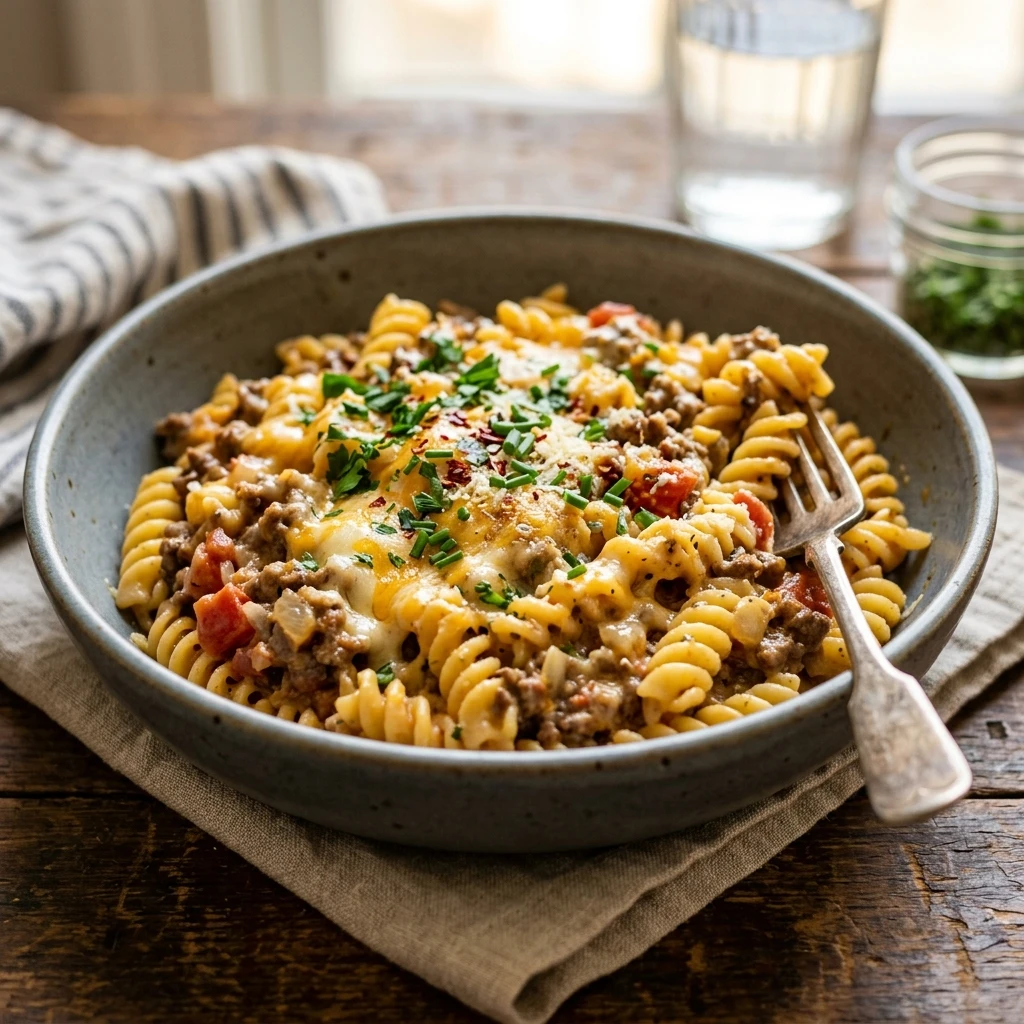 One-Pot Cheeseburger Pasta Kid Approved 20 Minute